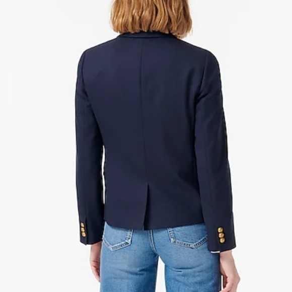 J. CREW school boy Blazer in Italian Stretch Wool Navy and Gold Button Details - Picture 13 of 13